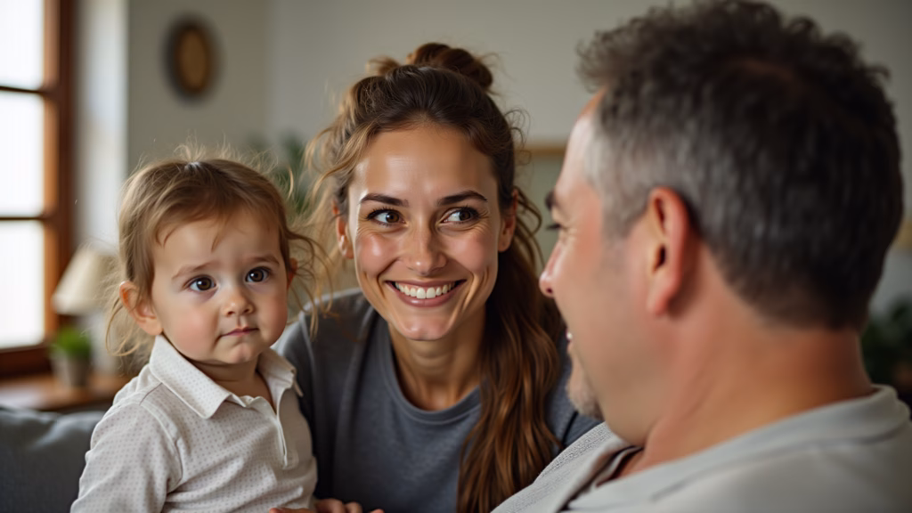 Supportive family member listening to person with dislalia, patient expression, natural lighting, Familiar ouvindo atentamente pessoa com dislalia.