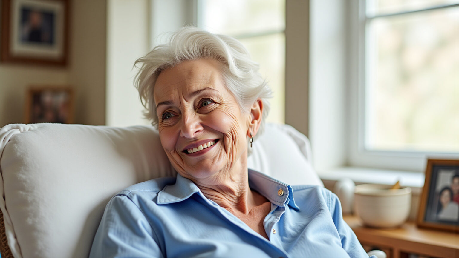 Nutrição enteral domiciliar: Guia para uma dieta equilibrada Mulher idosa recebendo nutrição enteral domiciliar com carinho.