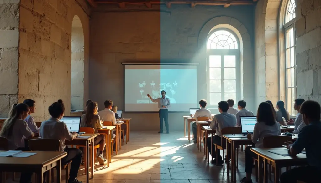 A Fascinante História das Escolas: De Salões a Salas Virtuais A Fascinante História das Escolas: De Salões a Salas Virtuais