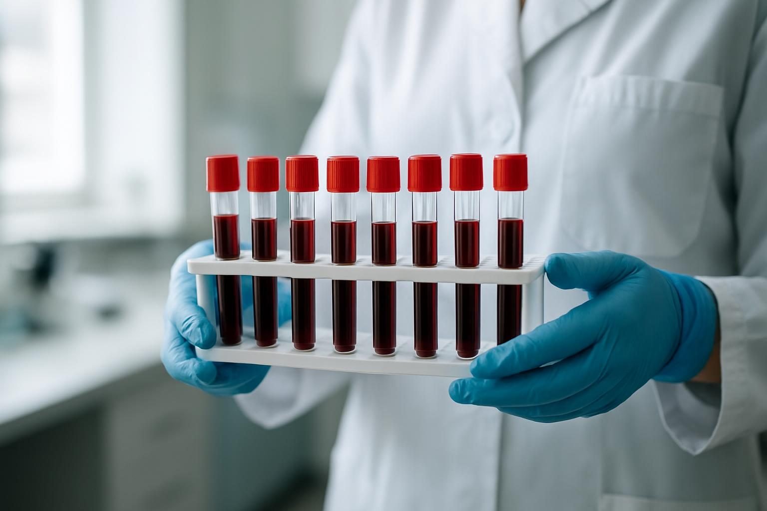 Tubos de coleta de sangue para exame de glicemia em laboratório